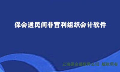 保会通民间非营利组织会计软件操作手册