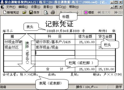 凭证页面及打印